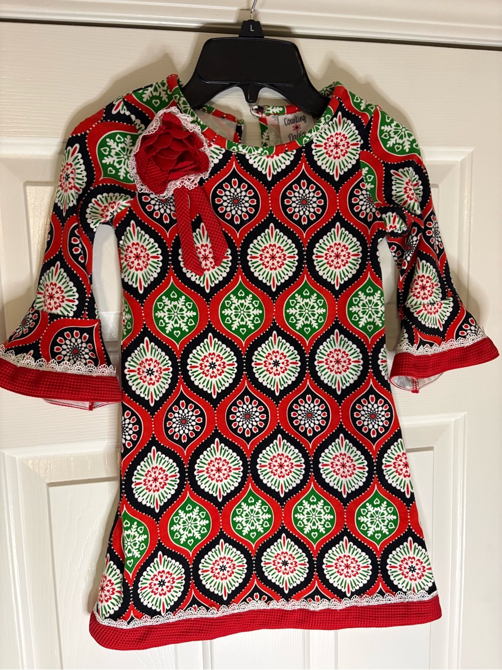 Toddler Red Floral Holiday Dress